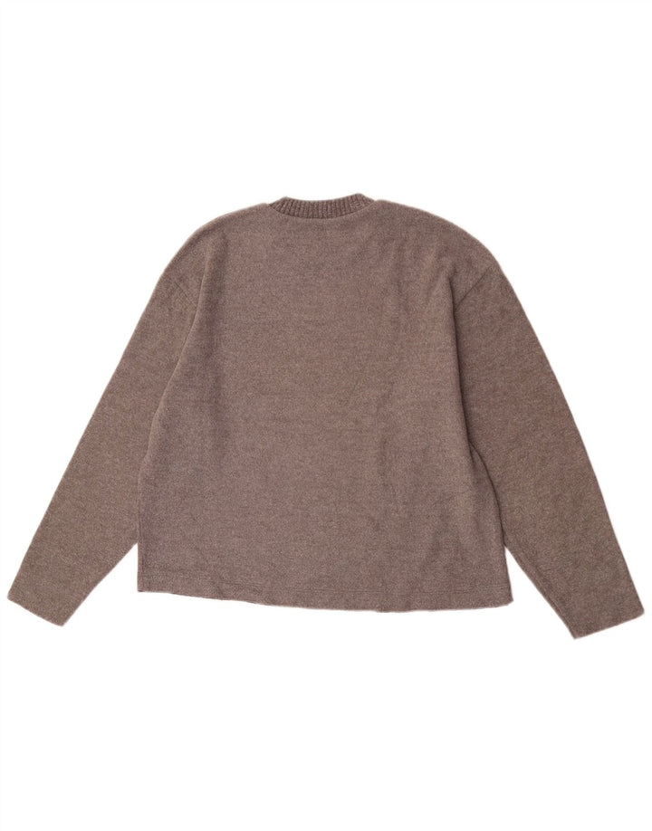 Zara Damen-Pullover, übergroß, Rundhalsausschnitt, Gr. 10, Größe S, braun, Polyester