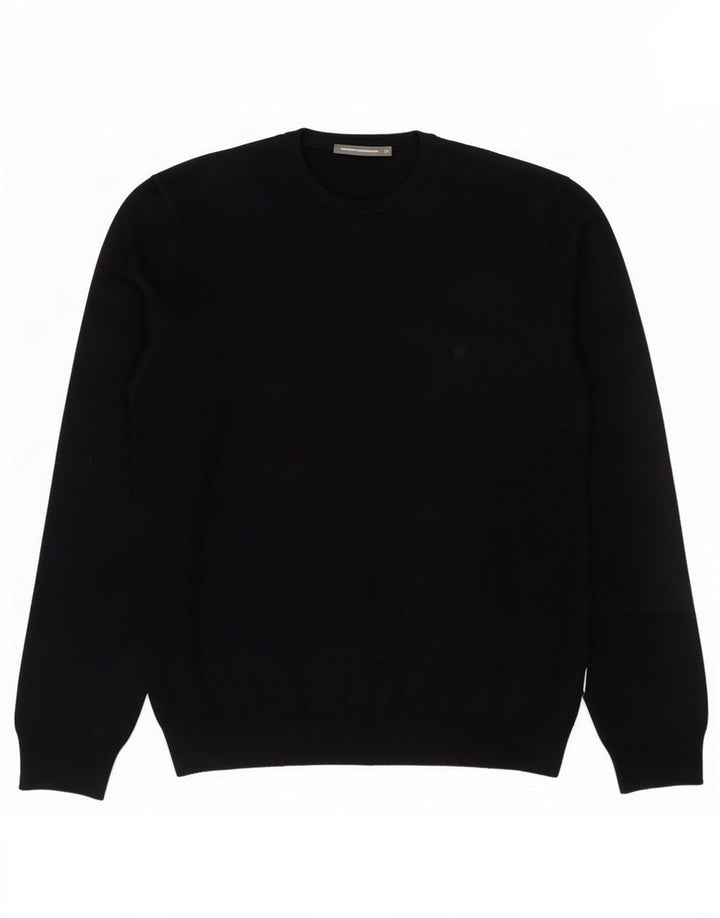 French Connection Herren-Pullover mit Rundhalsausschnitt, Mittelblau, Acryl