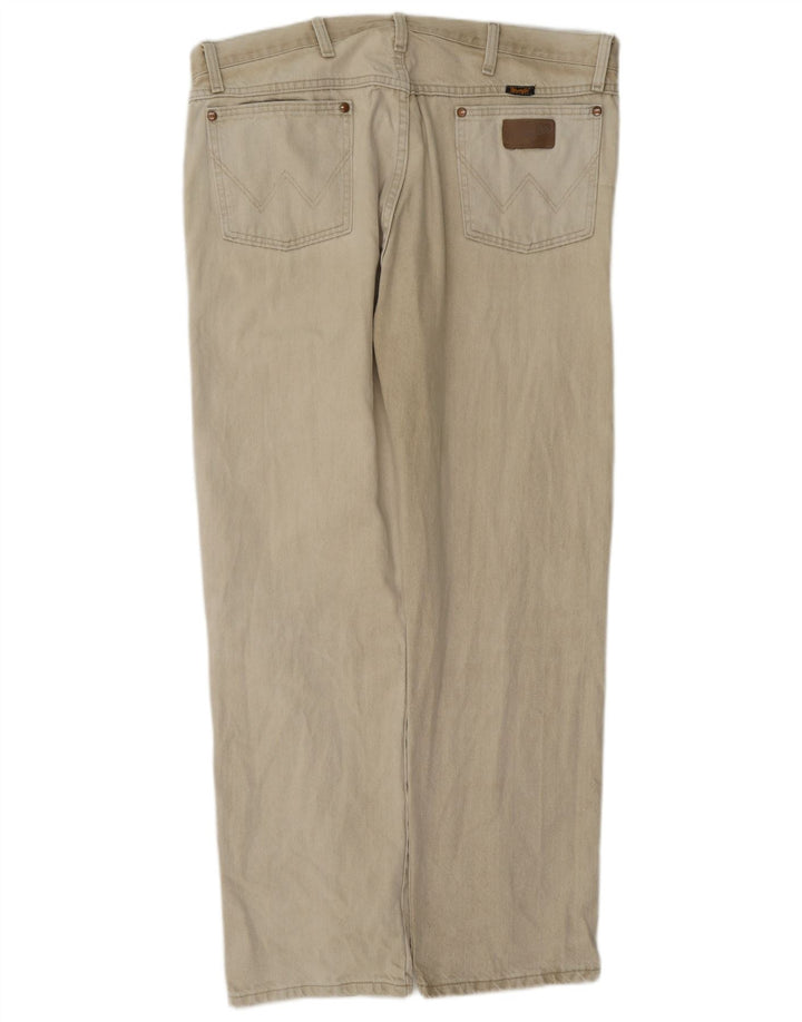 Wrangler Herren Straight Jeans W38 L32 Beige Baumwolle