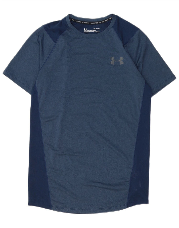 Under Armour Herren Heat Gear T-Shirt Top Small Marineblau Polyester
