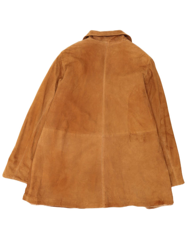 Conbipel Womens Suede Jacket IT 44 Medium Beige Leather