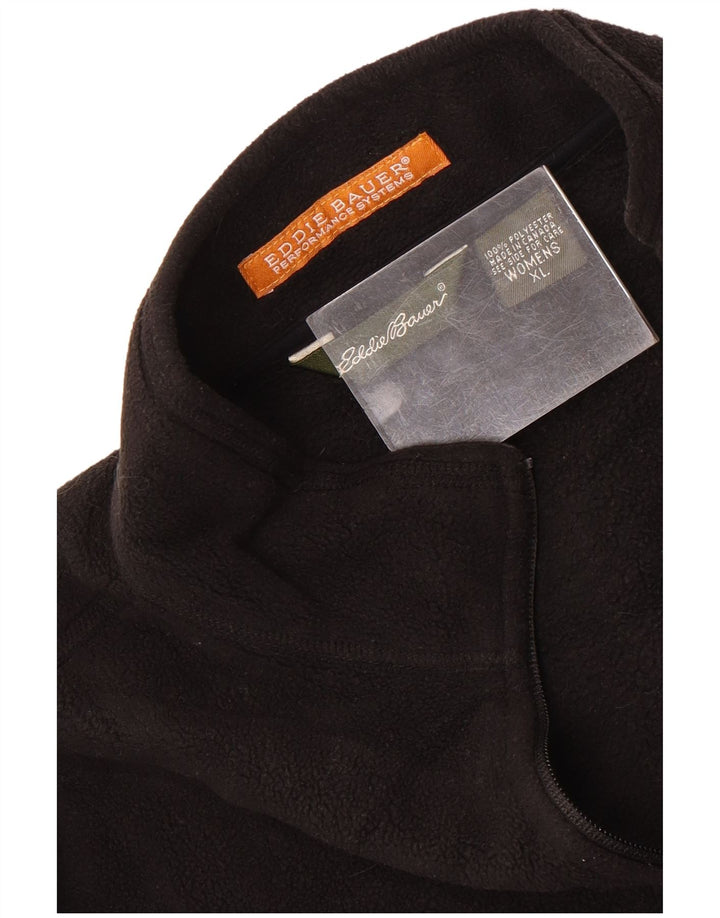 Eddie Bauer Damen Übergroße Fleecejacke UK 18 XL Schwarz Polyester