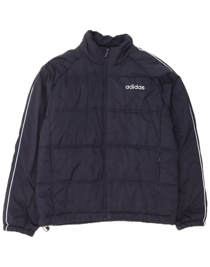 Adidas Herren Wattierte Jacke UK 42 XL Marineblau Polyester