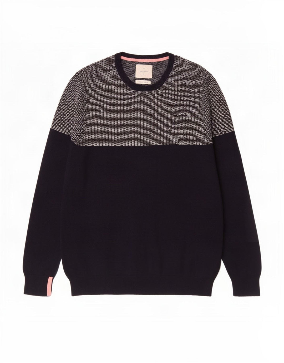 White Stuff Herren-Pullover mit Rundhalsausschnitt, groß, Marineblau, Farbblock