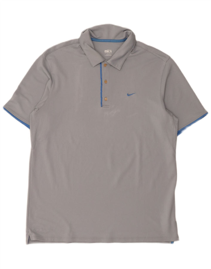 NIKE Herren Poloshirt XL Grau Polyester