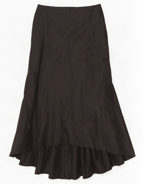 Luisa Spagnoli Damen Meerjungfrauenrock mit hoher Taille IT 48 XL W36 Schwarze Seide
