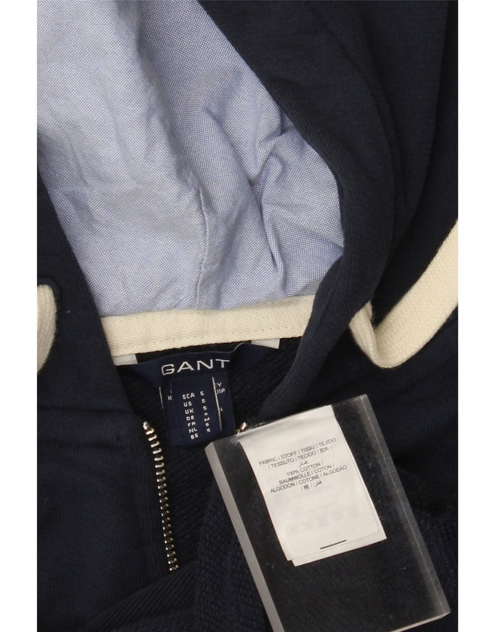 GANT Herren-Kapuzenpullover mit grafischem Reißverschluss, Größe S, marineblau, Baumwolle
