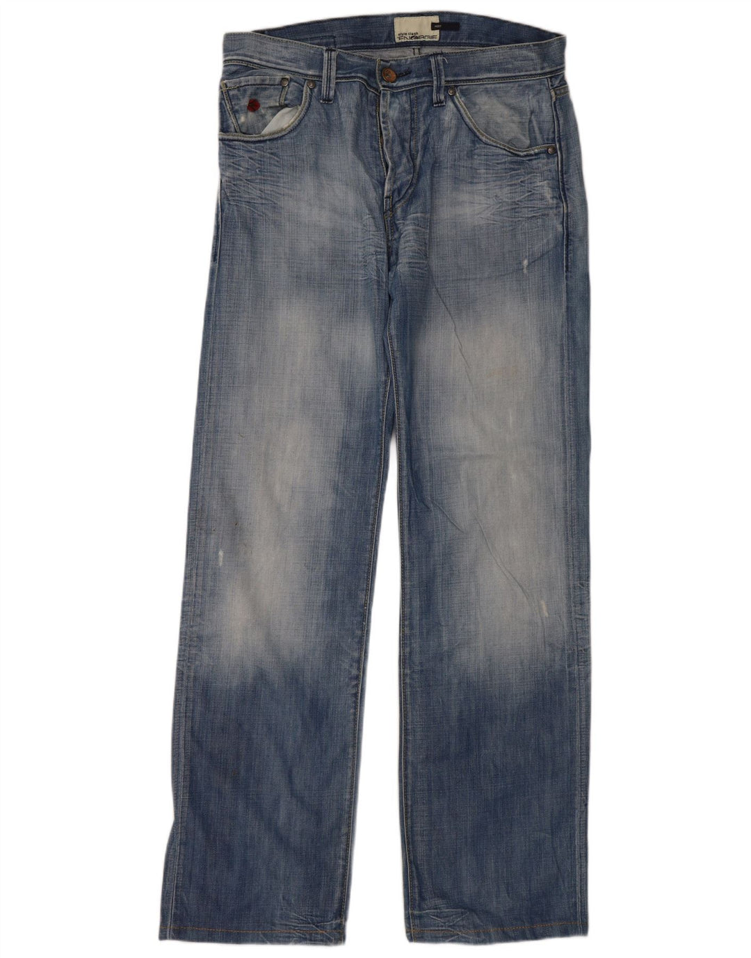 Energie Herren Distressed Straight Jeans W34 L36 Blaue Baumwolle
