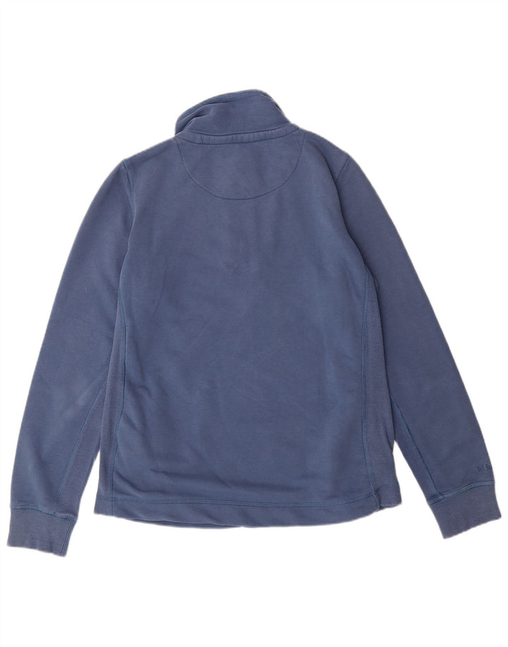 FAT FACE Damen-Sweatshirt mit Reißverschluss am Hals, UK 12, mittelblaue Baumwolle