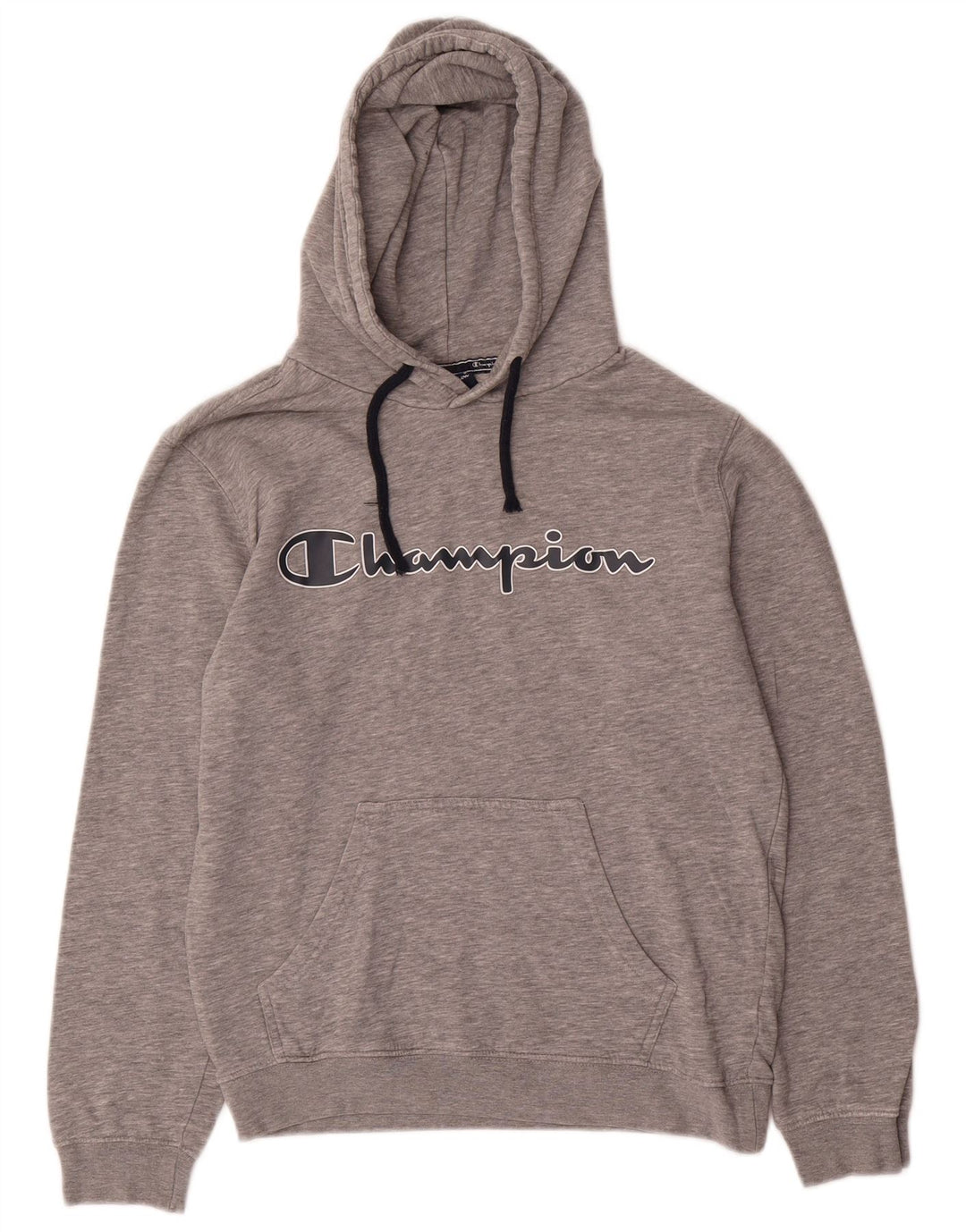 CHAMPION Herren-Kapuzenpullover mit Grafik, klein, grau meliert, Baumwolle