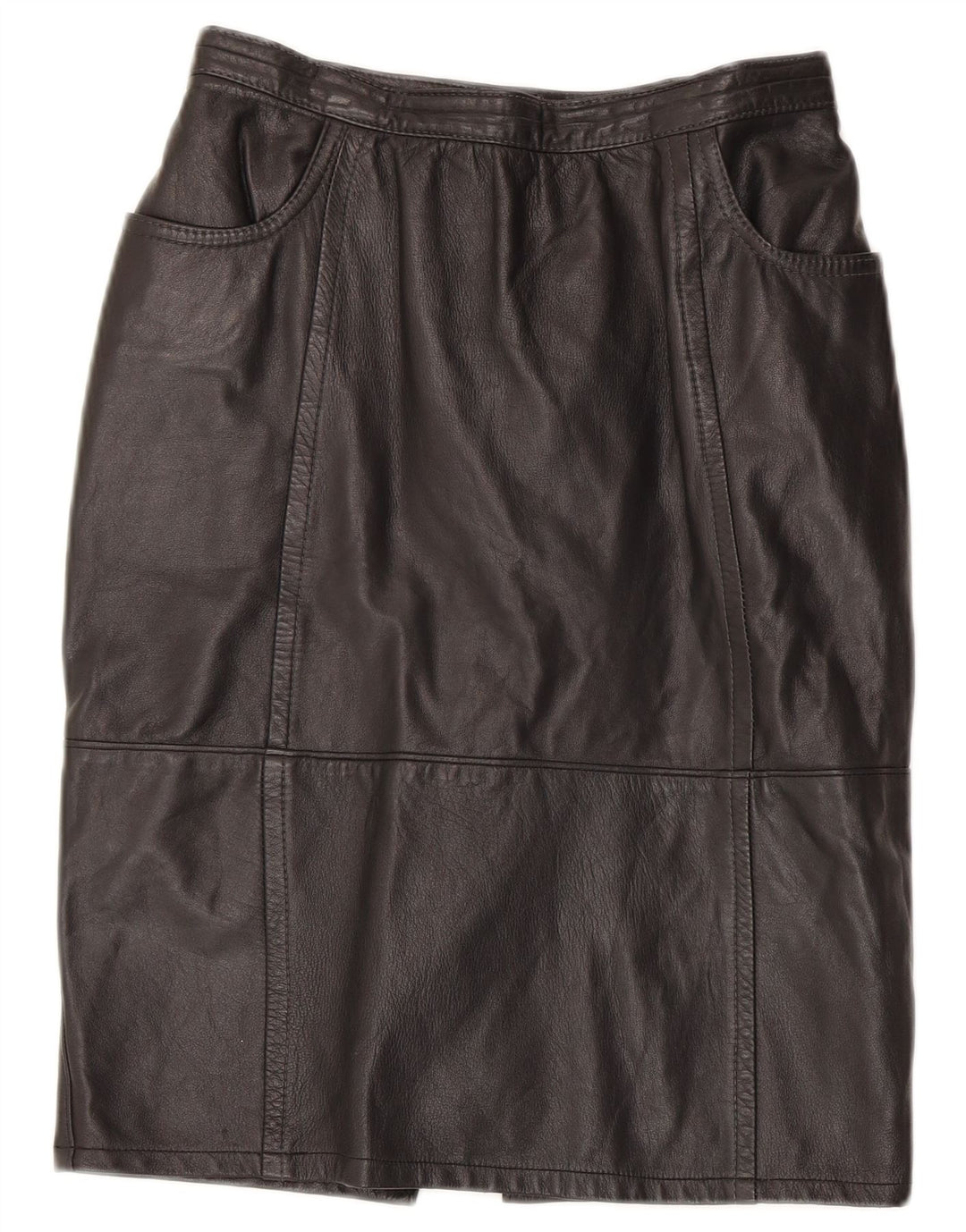 Vintage Damen Lederrock W26 Kleines schwarzes Leder