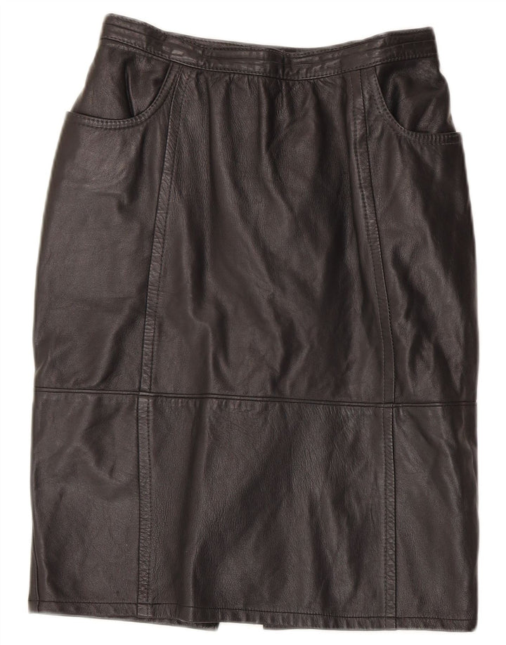 Vintage Damen Lederrock W26 Kleines schwarzes Leder