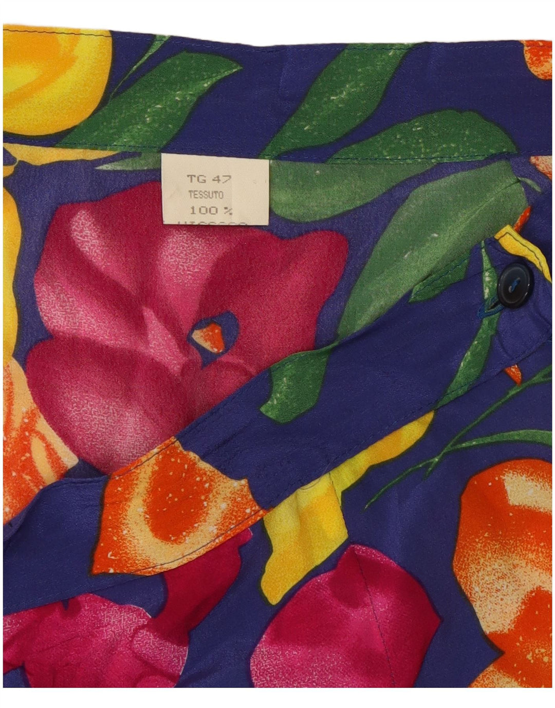 Vintage Damen Faltenrock W34 Große bunte Viskose mit Blumenmuster