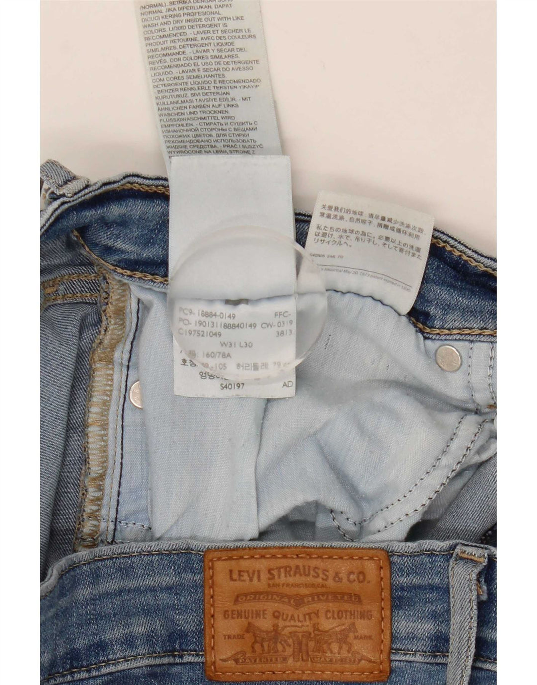 Levi's Damen 712 Crop Slim Jeans W31 L25 Blaue Baumwolle