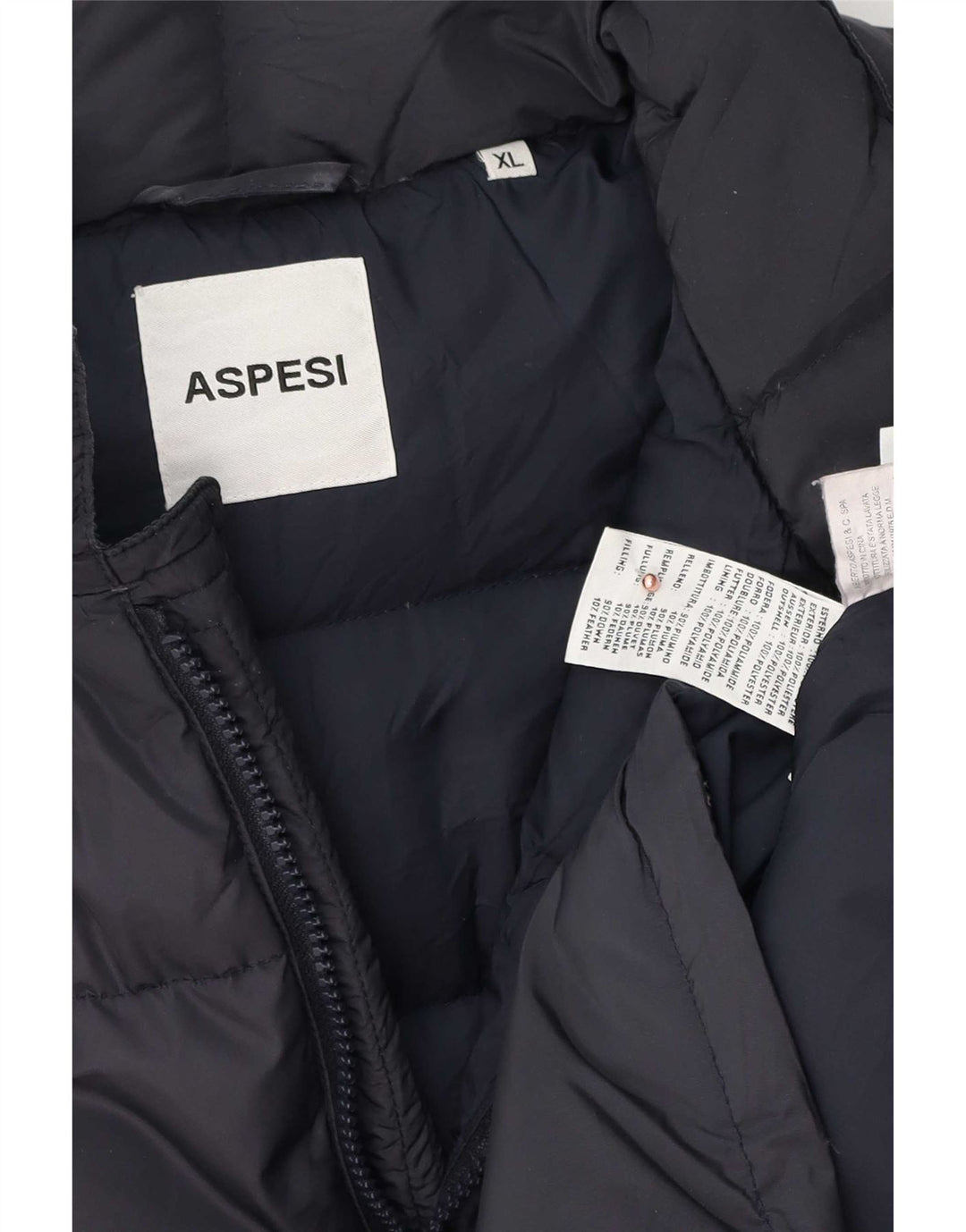 Aspesi Herren Wattierte Jacke UK 42 XL Marineblau Polyester
