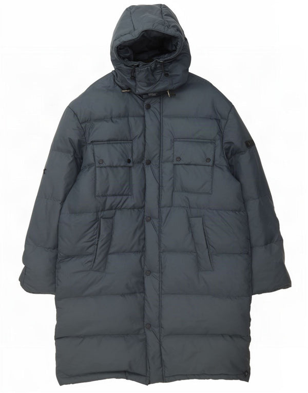 Diadora Mens Hooded Padded Coat UK 40 Large Navy Blue Polyamide