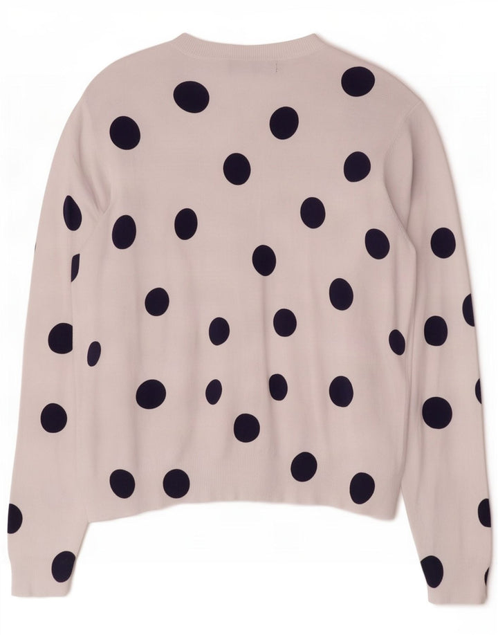 Marks & Spencer Damen Strickjacke Pullover UK 18 XL Weiß Geometrisch