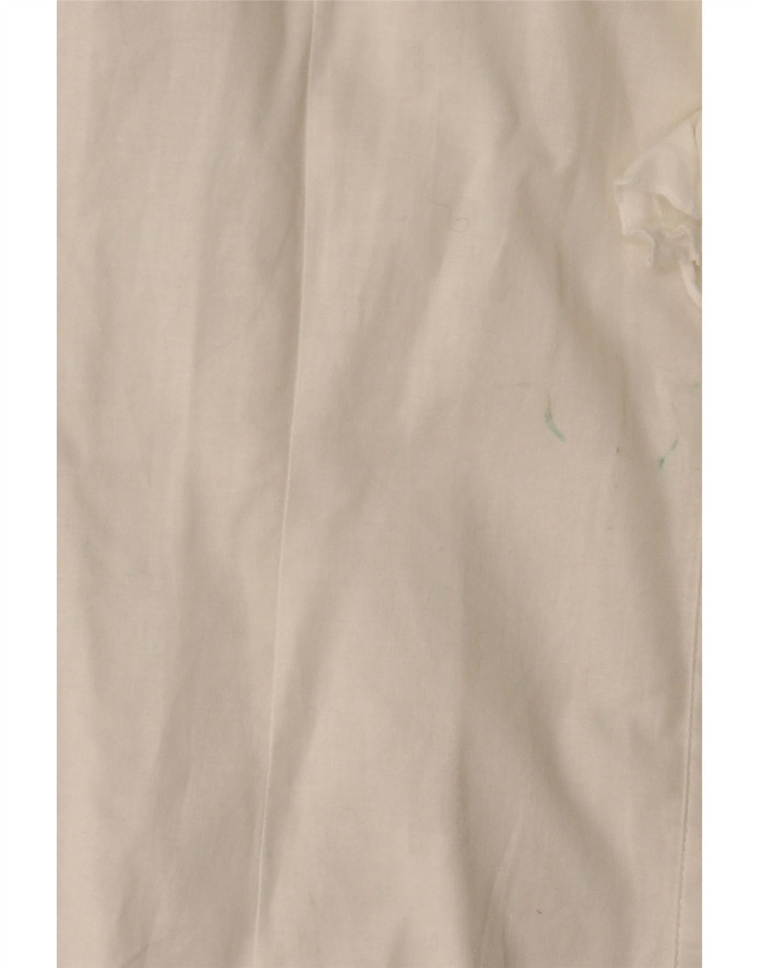 BENETTON Damen-Hemd mit Rüschen vorne, UK 14, Größe L, gebrochenes Weiß