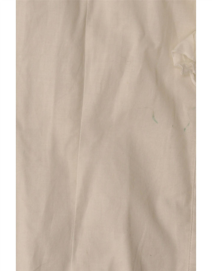 BENETTON Damen-Hemd mit Rüschen vorne, UK 14, Größe L, gebrochenes Weiß