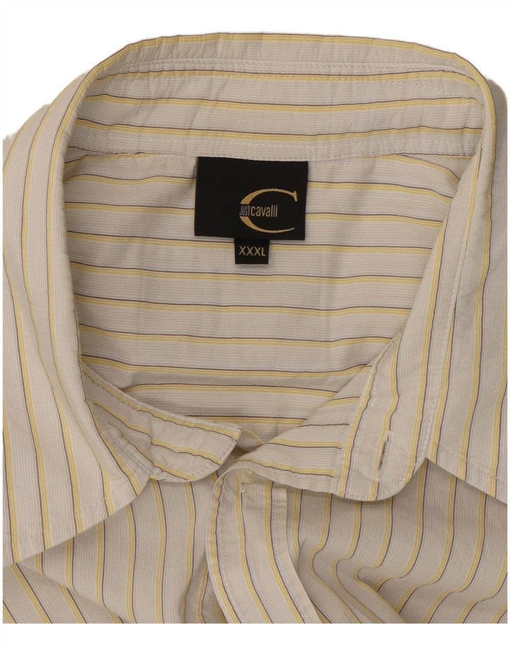 Just Cavalli Herrenhemd 3XL Weißer Nadelstreifen