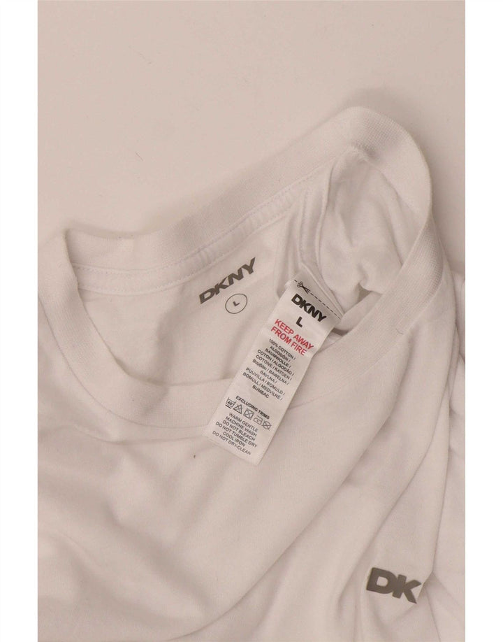 Dkny T-Shirt für Jungen, 15–16 Jahre, Größe L, aus weißer Baumwolle
