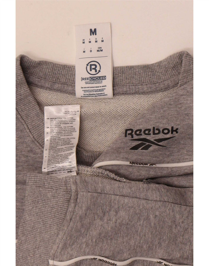 Reebok Herren Sweatshirt Pullover mittelgraue Baumwolle