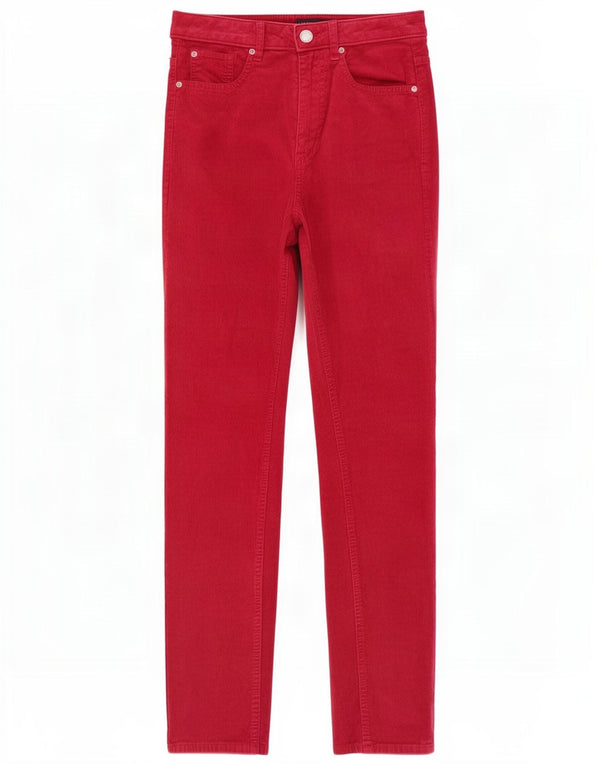 Marks & Spencer Damen Gerade Cordhose UK 8 Small W26 L29 Rot