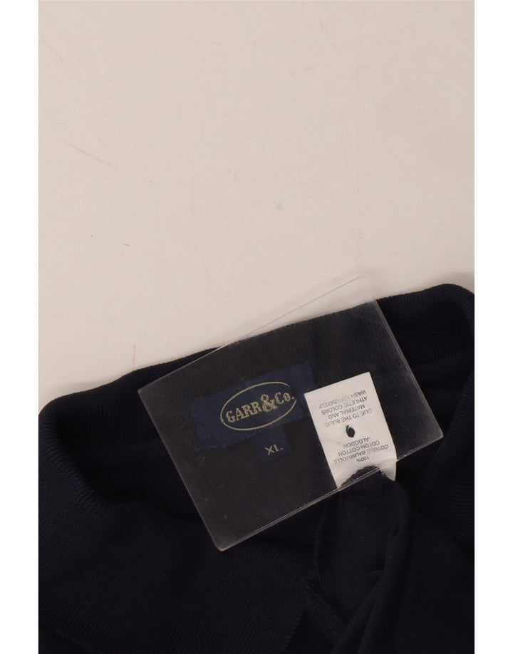 VINTAGE Mens Polo Shirt XL Navy Blue Cotton Vintage Vintage and Second-Hand Vintage from Messina Hembry 