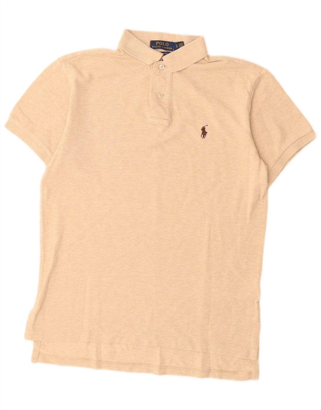 POLO RALPH LAUREN Herren-Poloshirt mit individueller Passform, Größe S, Beige, Baumwolle
