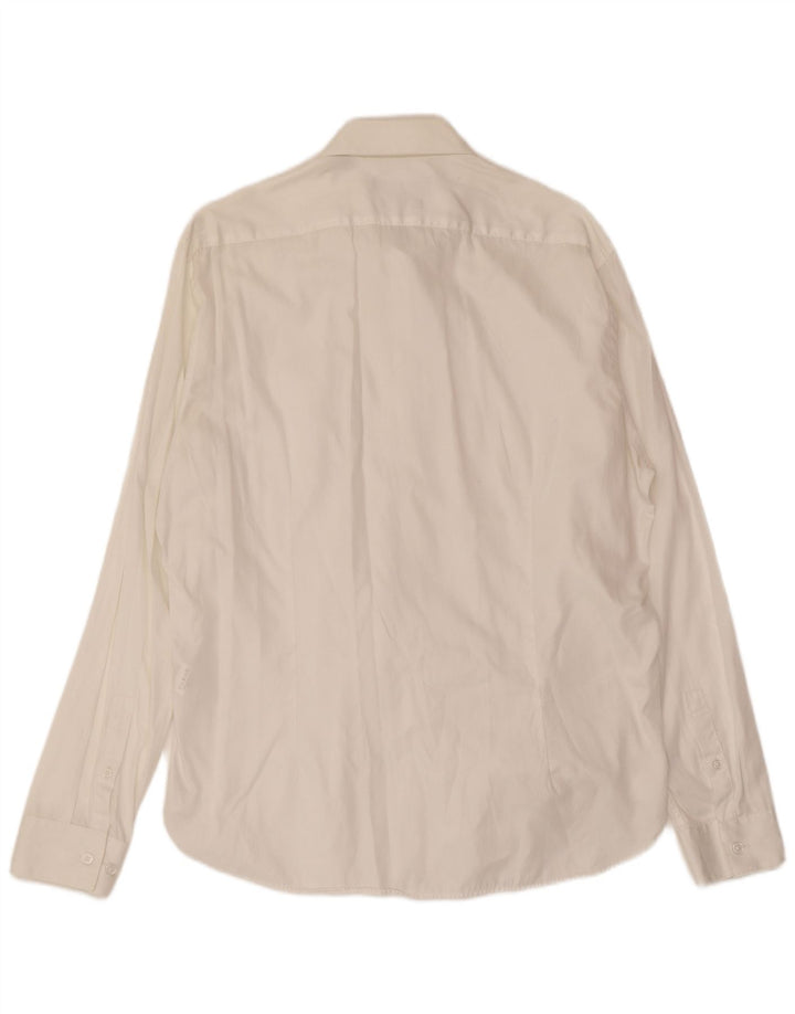 Dkny Herren-Slim-Fit-Hemd aus mittelweißer Baumwolle