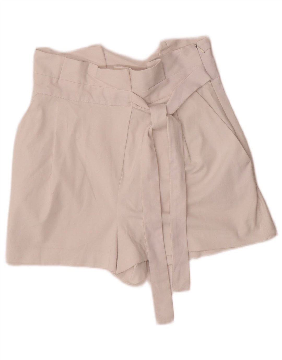 Zara Damen-Shorts mit hoher Taille, Größe S, Größe W26, weiße Baumwolle