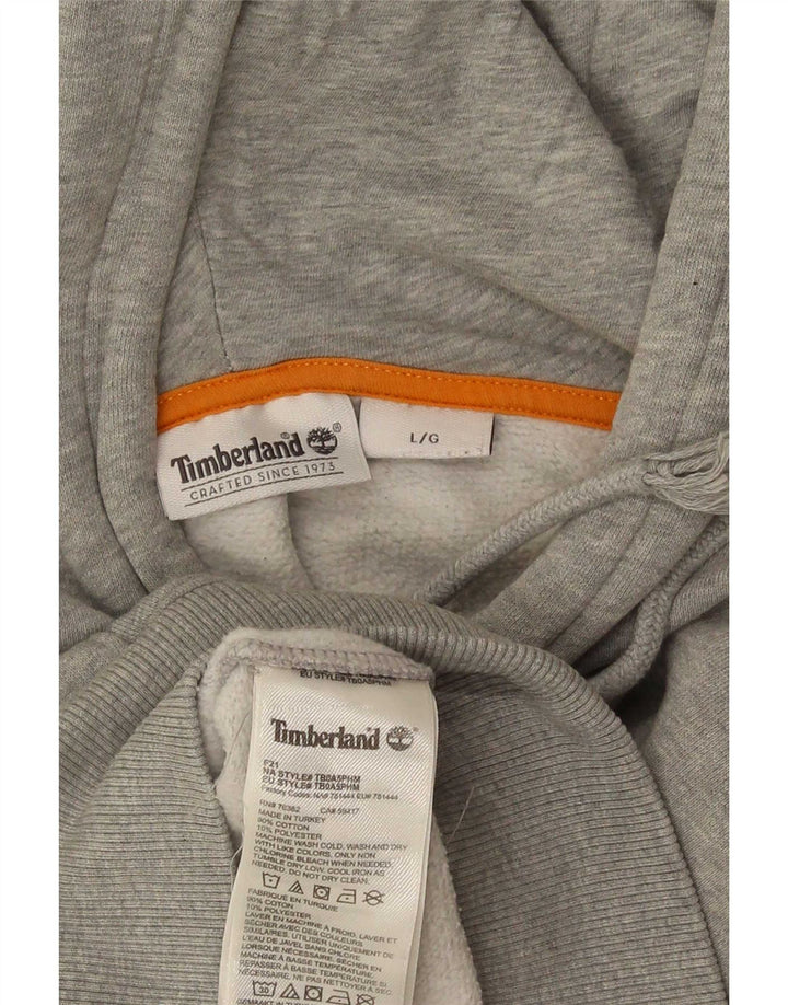 Timberland Herren-Kapuzenpullover mit Grafik, groß, graue Baumwolle