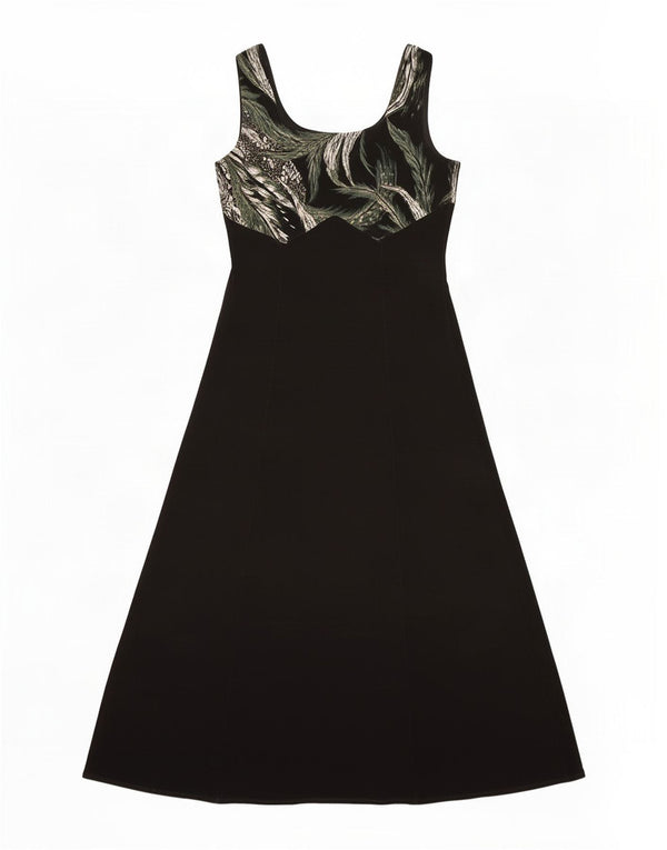 Ärmelloses Damen-Maxikleid von J.Ribkoff, Gr. 46, großes schwarzes, geblümtes Polyester