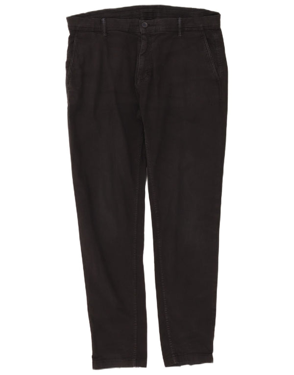 Zara Herren Slim Chino Hose EU 46 XL W36 L31 Schwarz