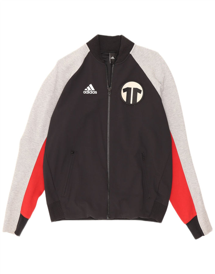 Adidas Herren Grafik-Trainingsanzug-Top-Jacke, mittelschwarz, Farbblock-Sport