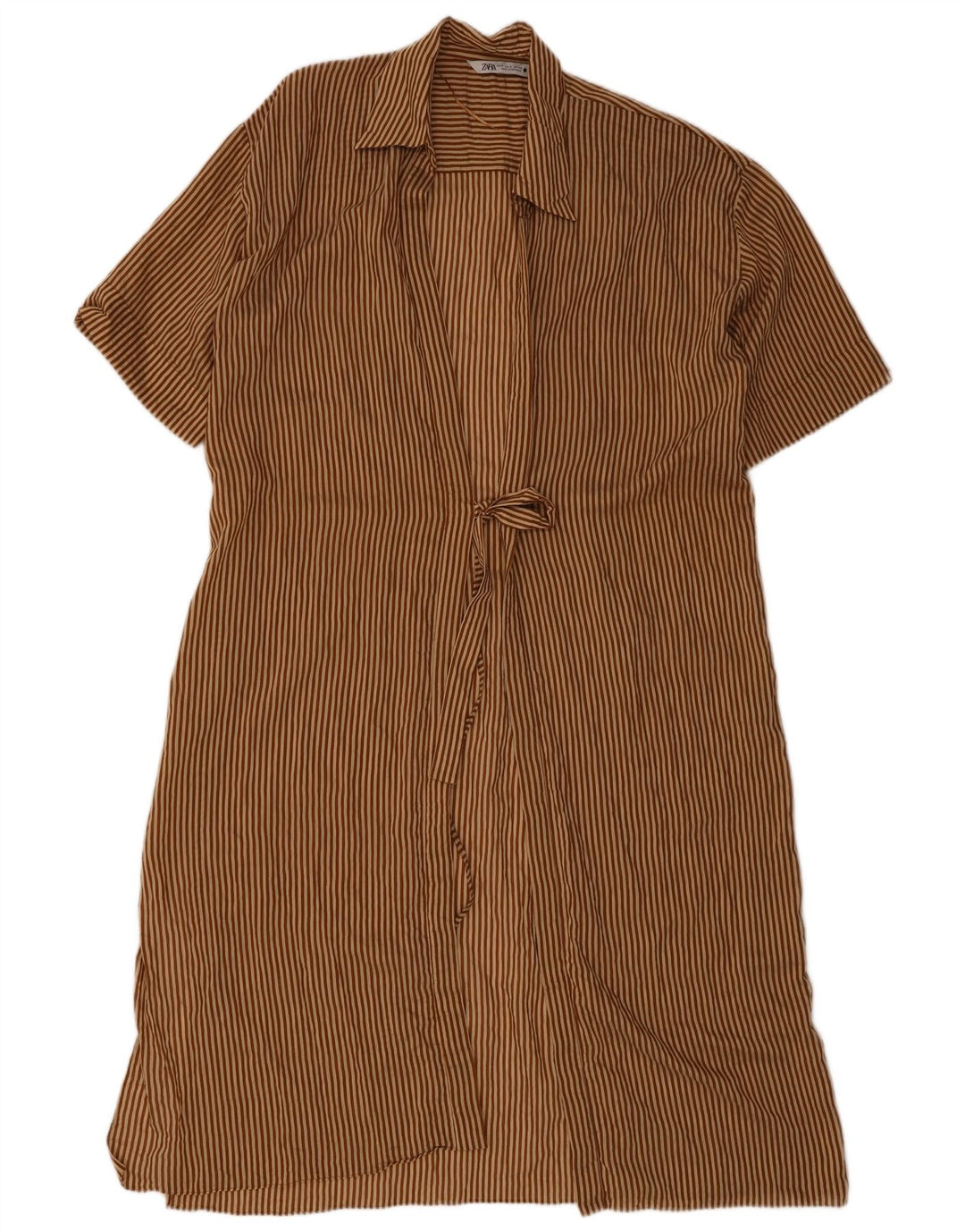 Übergroßes Robe-Kleid für Damen von Zara, Gr. 10, klein, braun, Nadelstreifen