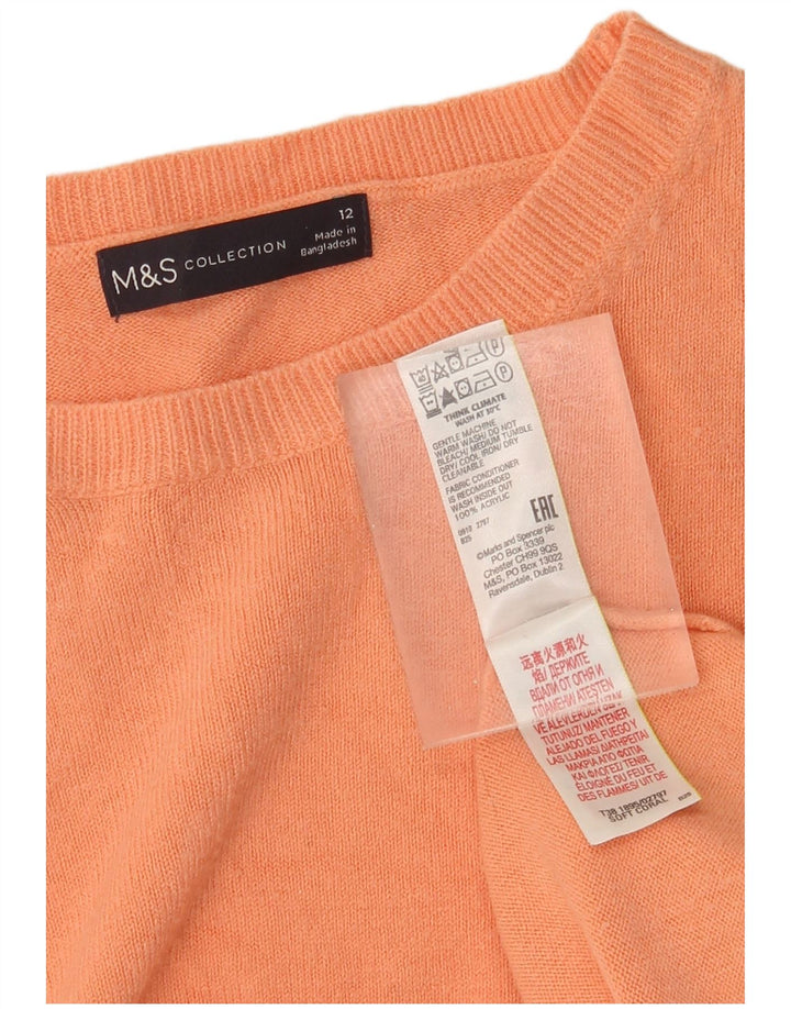 Marks & Spencer Damen-Pullover mit Rundhalsausschnitt, UK 12, Mittelorange, Acryl