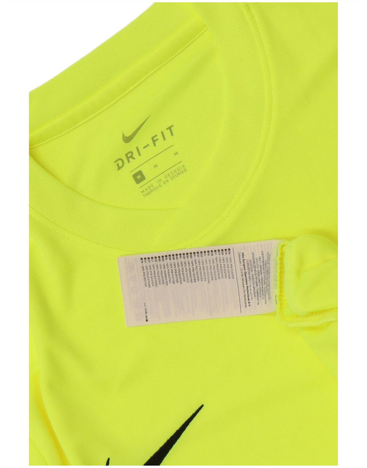 Nike Herren Dri Fit T-Shirt Top Mittelgelbes Polyester