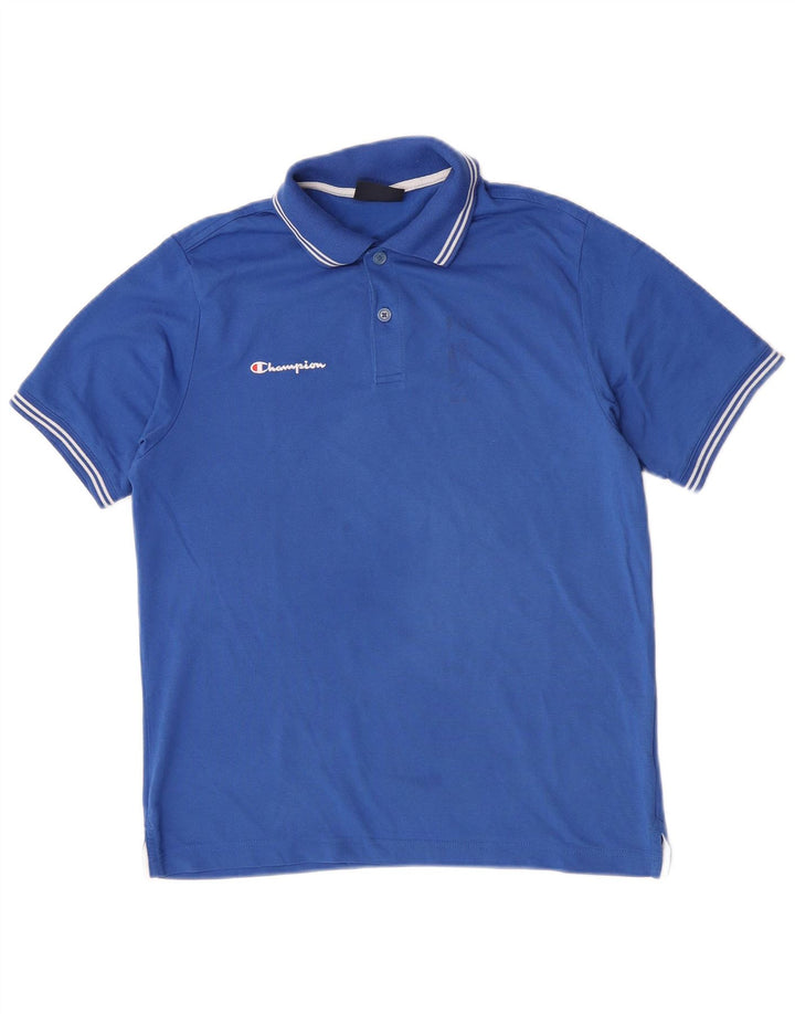 Champion Herren-Poloshirt mit Grafik, Größe S, Blau, Baumwolle