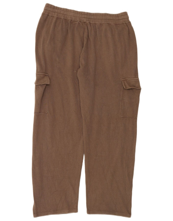 Zara Damen Cargo-Trainingshose UK 18 XL Braune Baumwolle