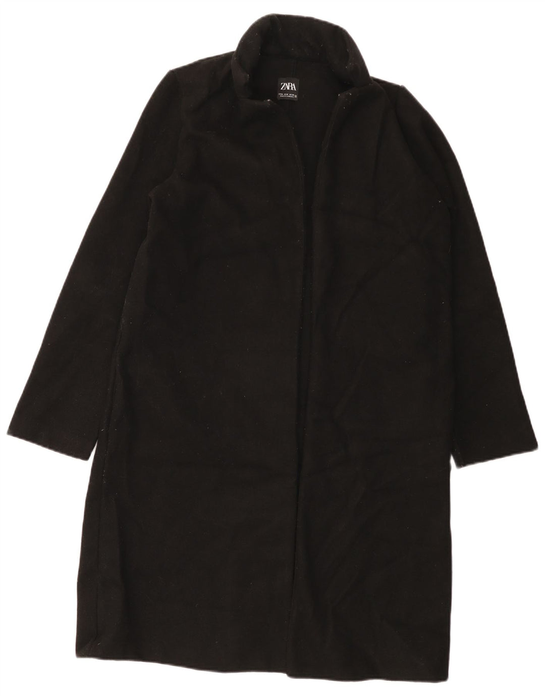 Zara Womens Open Overcoat UK 14 Mittelschwarzes Polyester