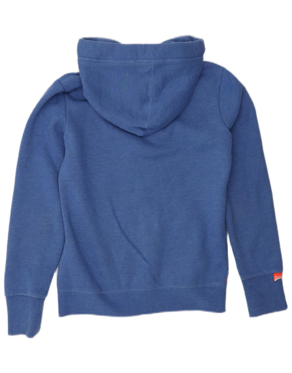 SUPERDRY Damen-Kapuzenpullover mit Reißverschluss, Gr. 10, Größe S, Blau, Baumwolle