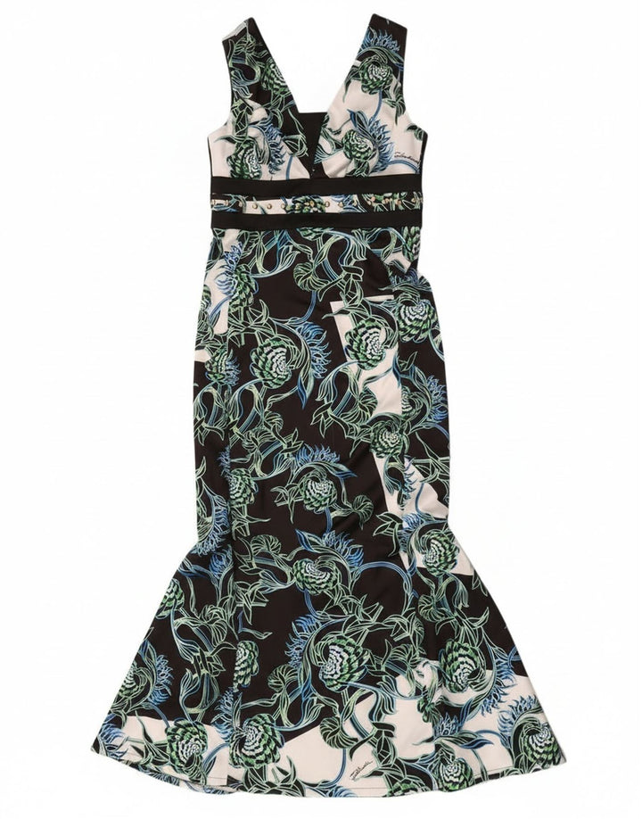 Just Cavalli Damen grafisches Meerjungfrauenkleid IT 44 Medium Black Designer