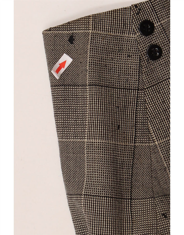Jaeger Womens Crop 1 Button Blazer Jacke UK 10 Small Grau karierte Baumwolle
