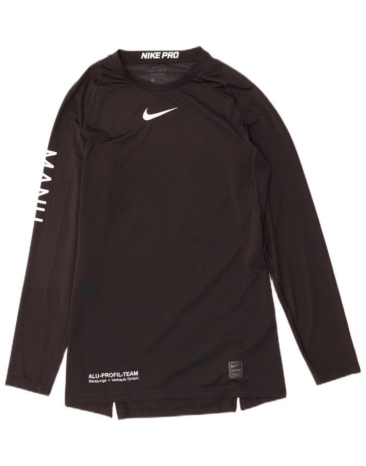 Nike Herren Dri Fit Graphic Top Langarm Großes schwarzes Polyester