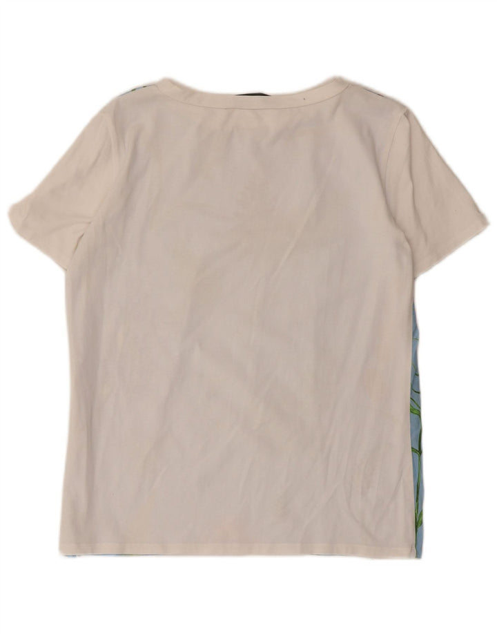 Max Mara Damen Weekend T-Shirt Top UK 12 Mittelblau geblümt