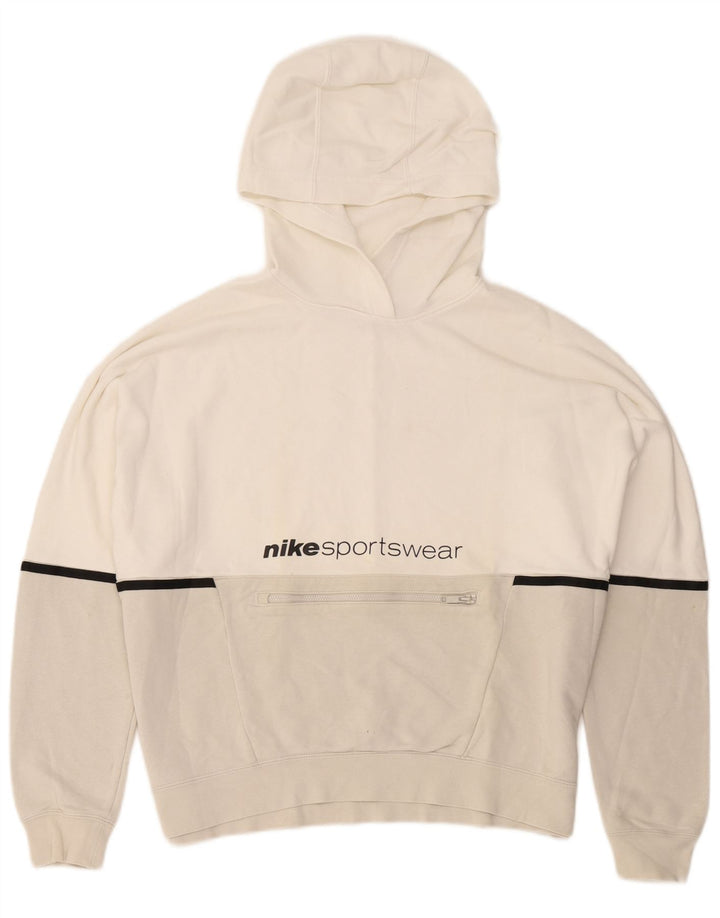 Nike Herren-Kapuzenpullover mit Grafik, mittelweiß, Colourblock-Baumwolle