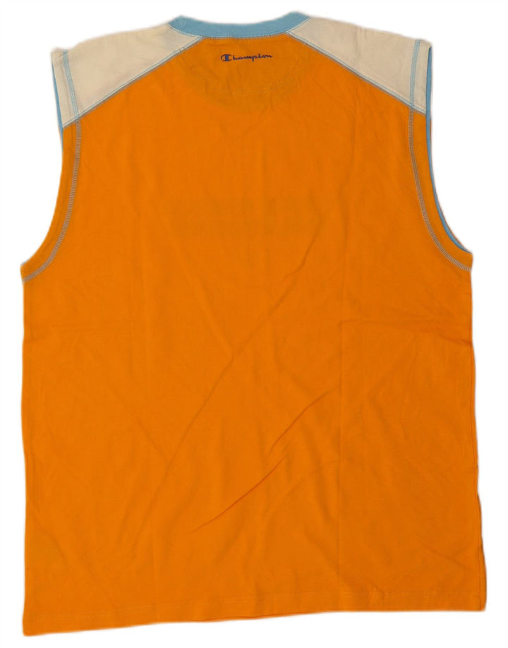 Champion Herren Grafik-Weste Top 2XL Orange Colourblock Baumwolle