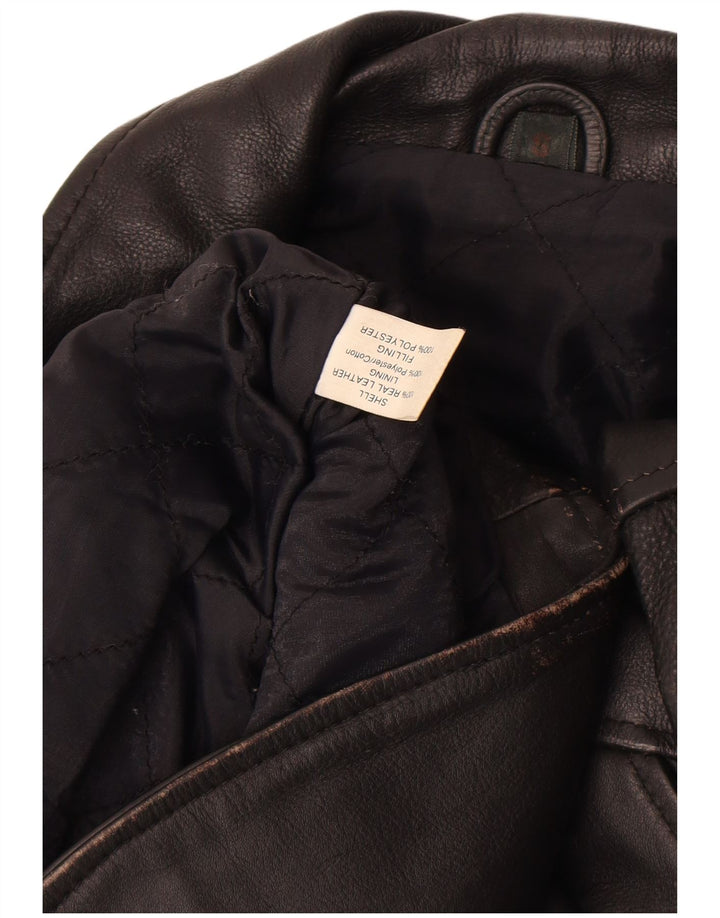 Vintage Herren Leder Bikerjacke UK 36 Kleines schwarzes Leder