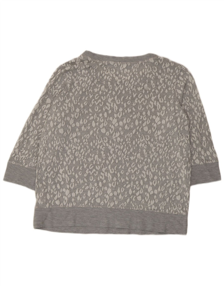 Marks & Spencer Damen-Sweatshirt-Pullover, Gr. 42, groß, grau, mit Tiermuster